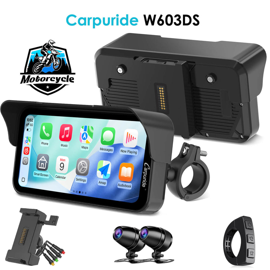 Carpuride W603DS 6 inch motorcycle CarPlay display