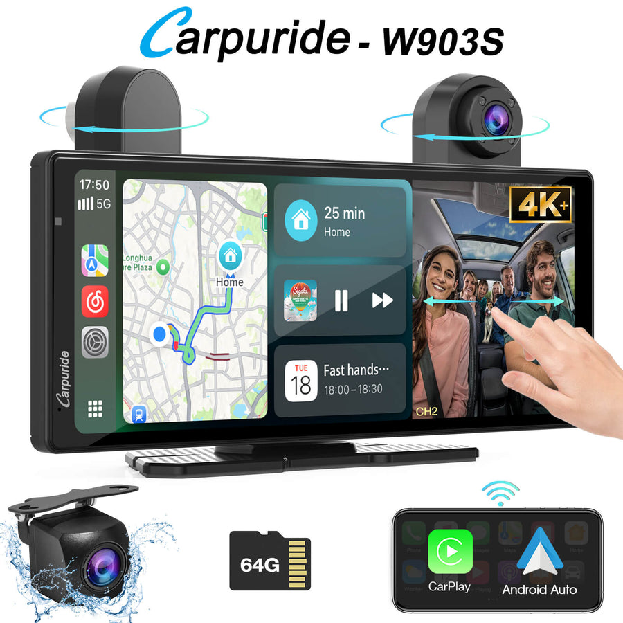 Carpuride W903S 9.3 inch car touchscreen with dash camera