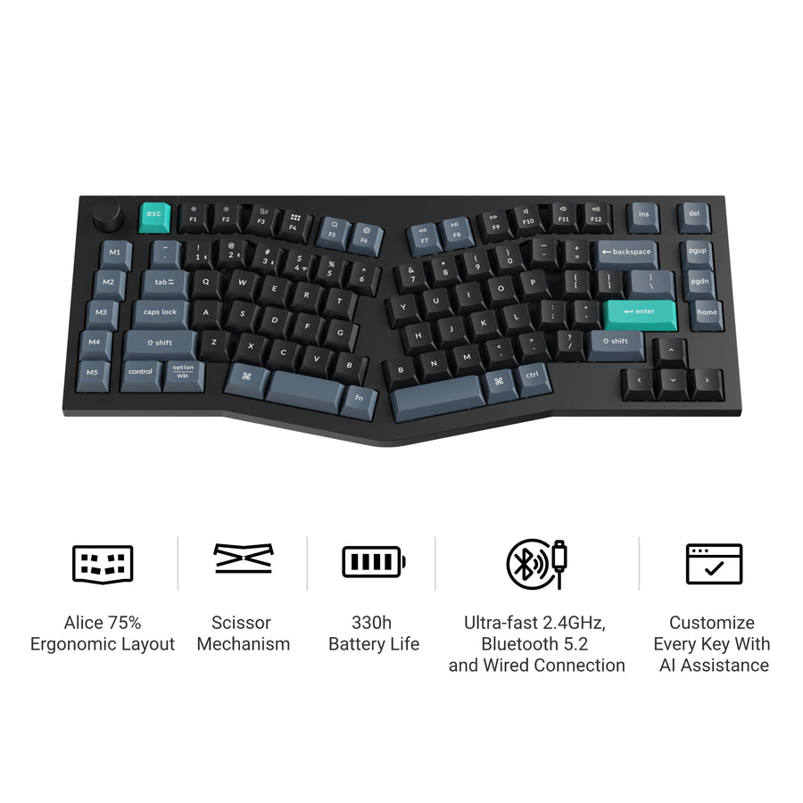 Keychron B40 wireless Alice layout scissor switch keyboard