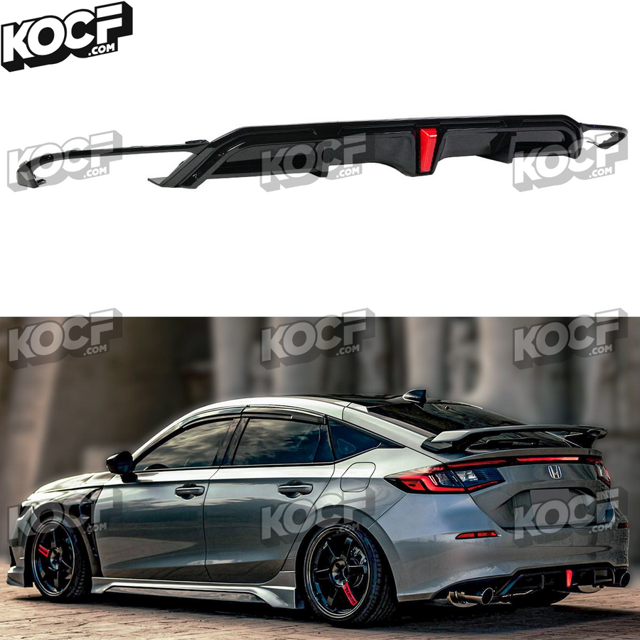 Yofer V1 LED shark fin rear diffuser for Honda Civic hatchback