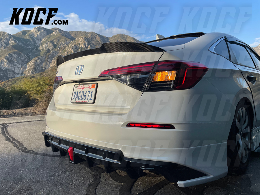 V-style carbon fiber trunk spoiler for 11th gen Honda Civic