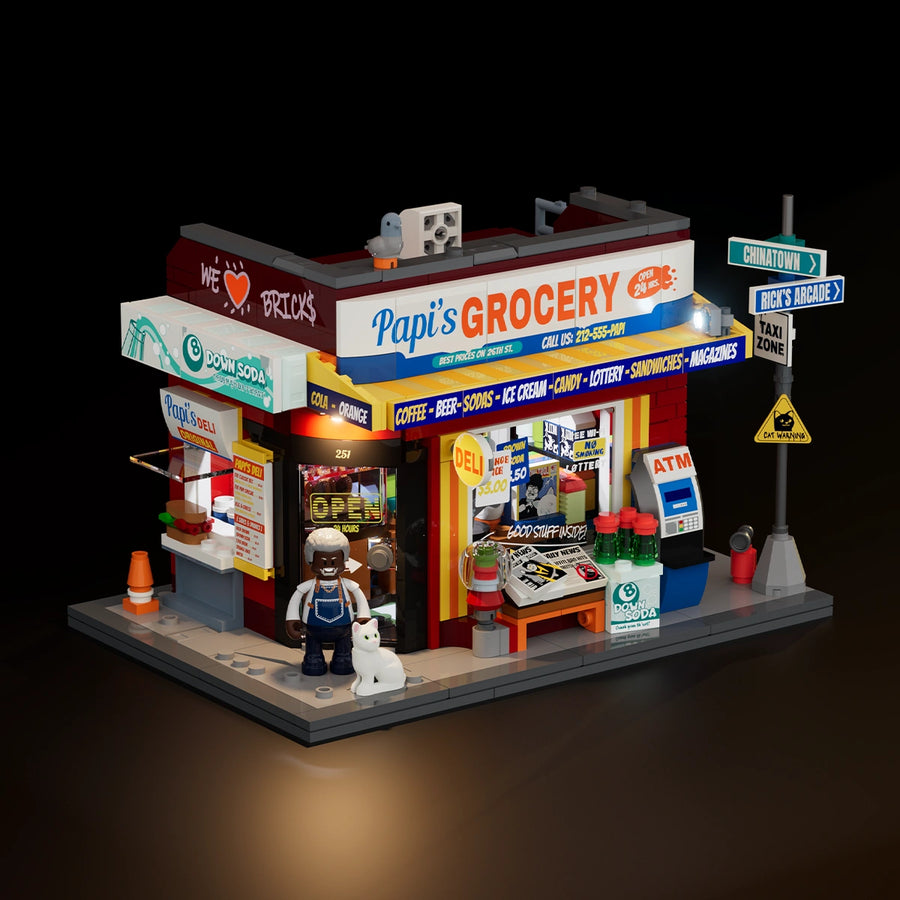 Lumibricks The Bodega 26 street corner LED brick set