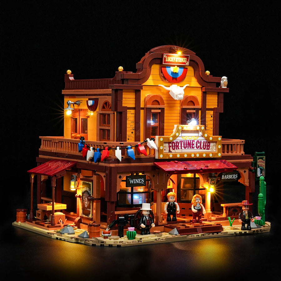 Lumibricks Fortune Club Saloon Wild West LED brick set