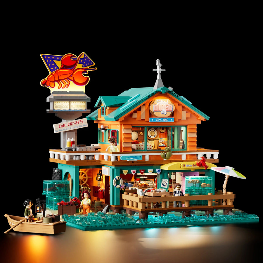 Lumibricks Seafood Restaurant roadside diner LED brick set
