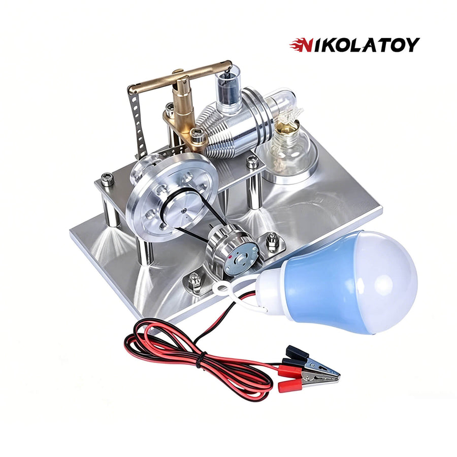 Alloy Stirling engine model with LED lights